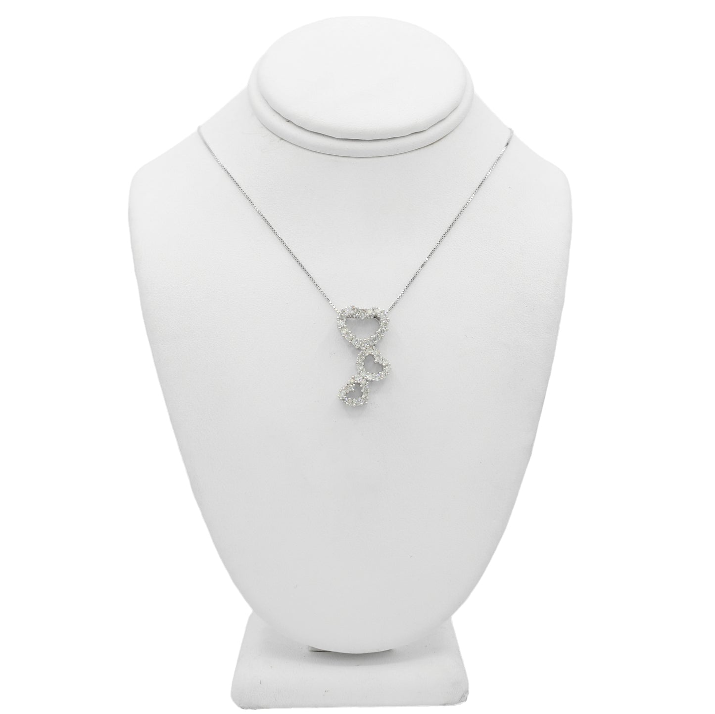 14k White Gold Diamond Heart Pendant