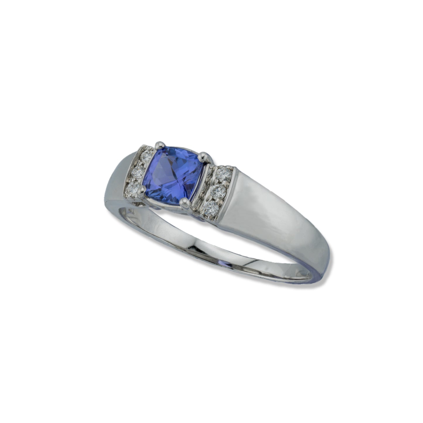 14k White Gold Lavender Quartz & Diamond Gemstone Ring