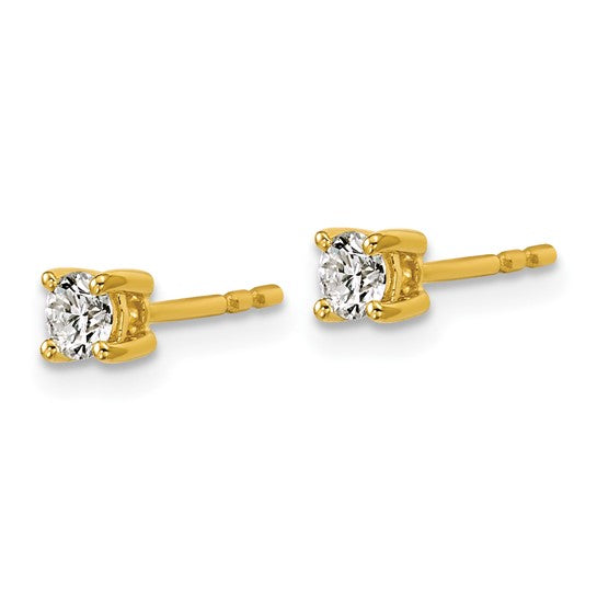 14k Yellow Gold 0.33ct. Lab Grown Diamond Stud Earrings w/ Heavy Push Backs