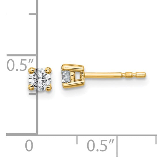 14k Yellow Gold 0.33ct. Lab Grown Diamond Stud Earrings w/ Heavy Push Backs