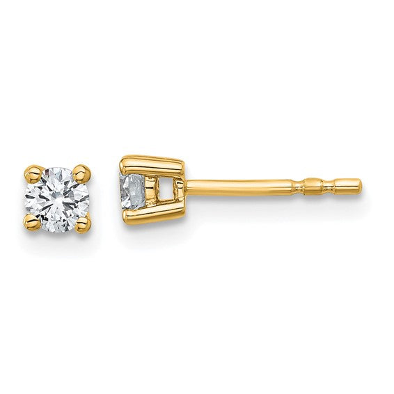 14k Yellow Gold 0.33ct. Lab Grown Diamond Stud Earrings w/ Heavy Push Backs