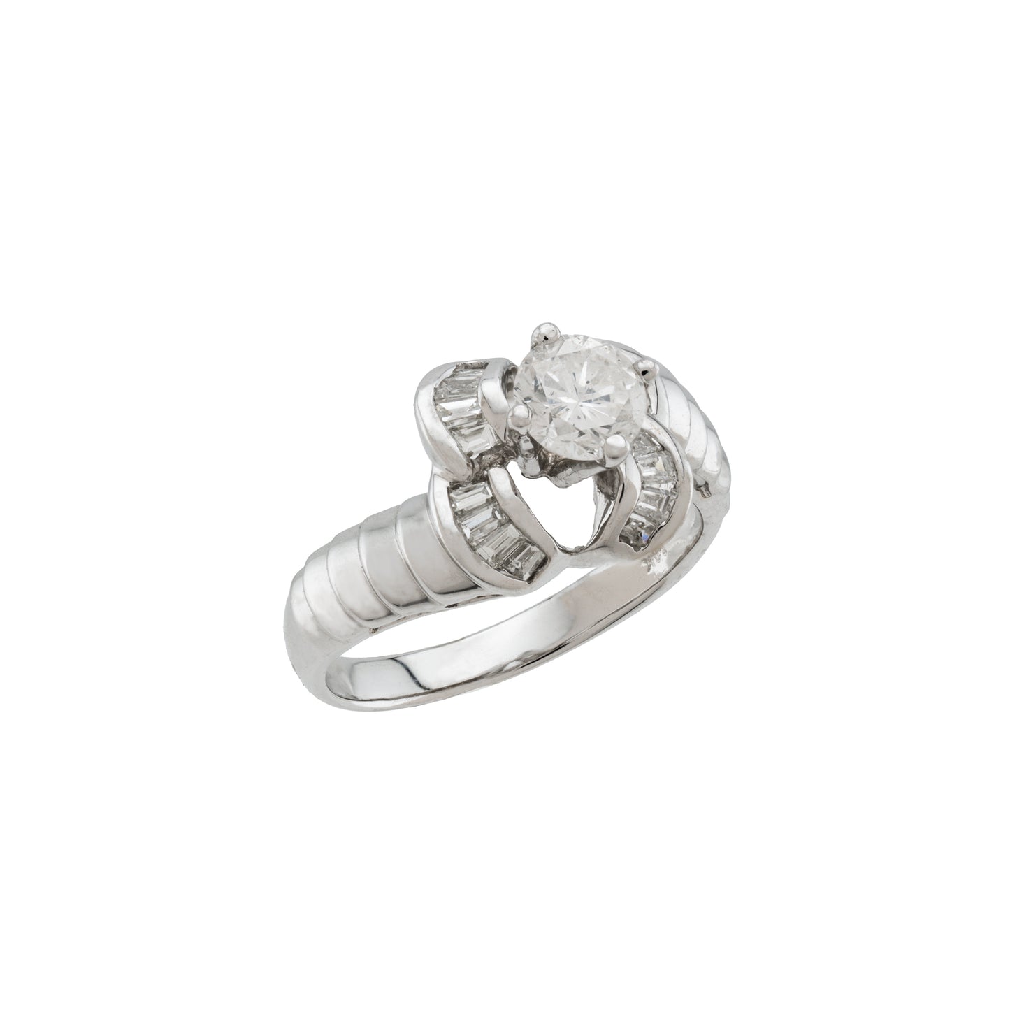 14k White Gold Engagement Ring