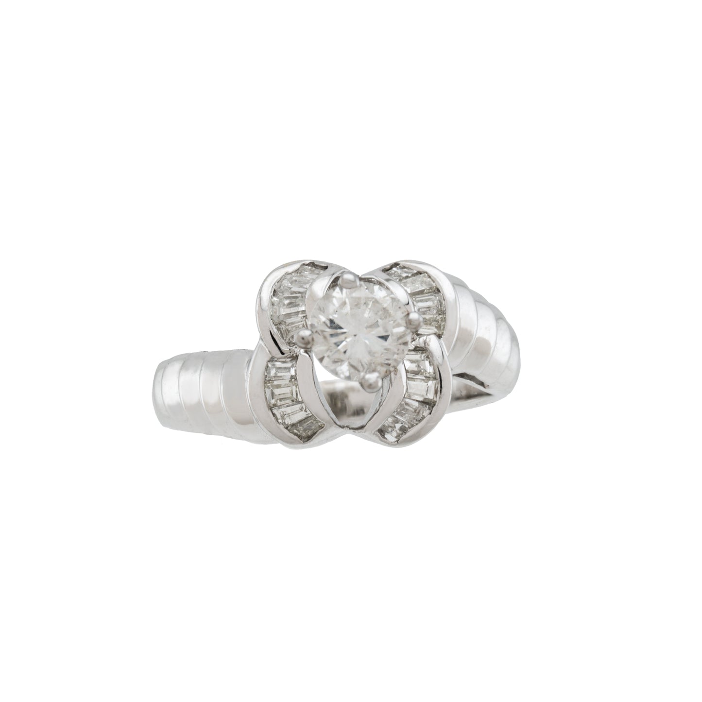 14k White Gold Engagement Ring