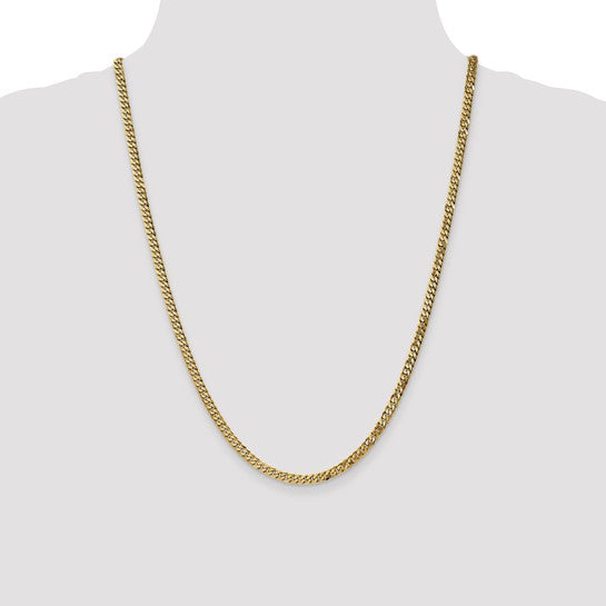 14k Yellow Gold Flat Beveled Curb Link Chains - 3.90 mm