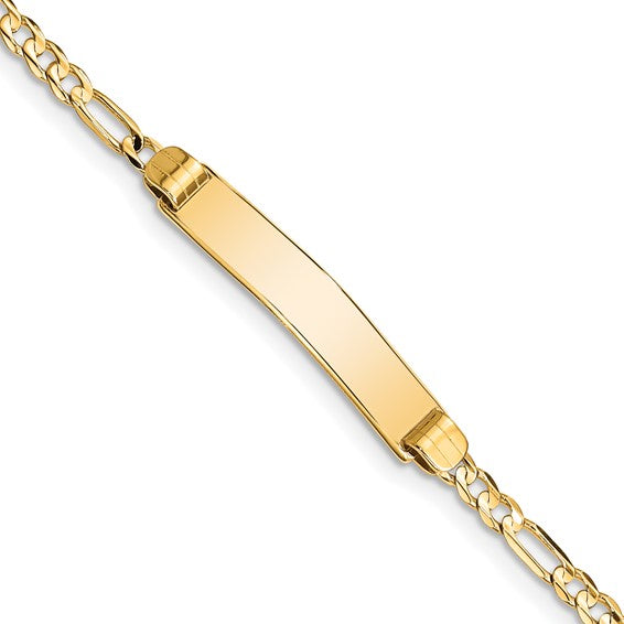 14k Figaro Link ID Bracelet