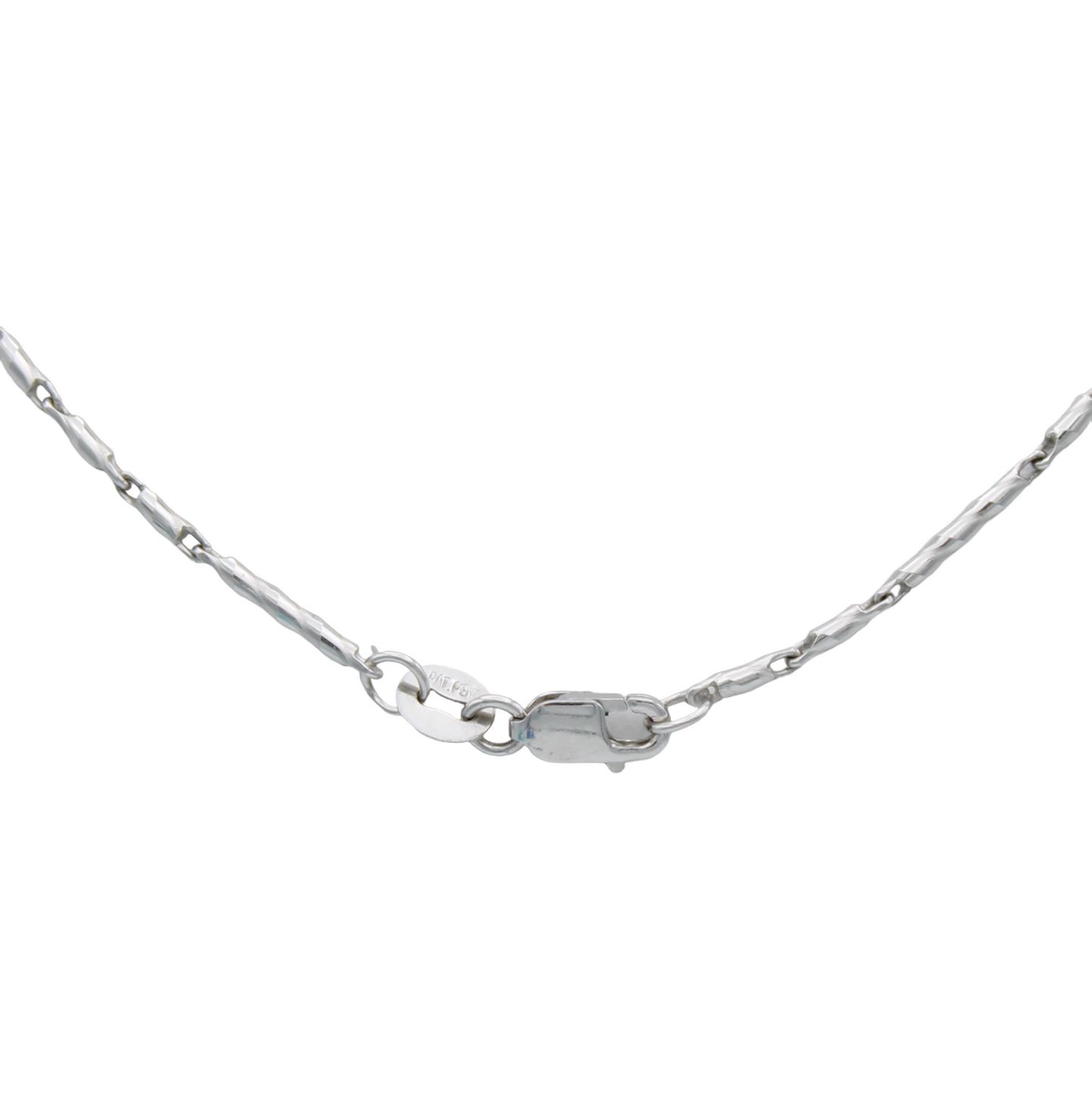 14k White Barrel Link Chain - 1.45 mm