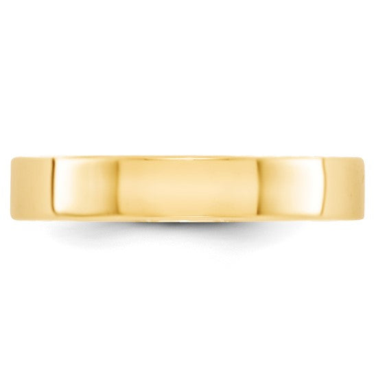 14k Flat Lightweight Wedding Bands - 4.00 mm