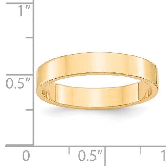 14k Flat Lightweight Wedding Bands - 4.00 mm