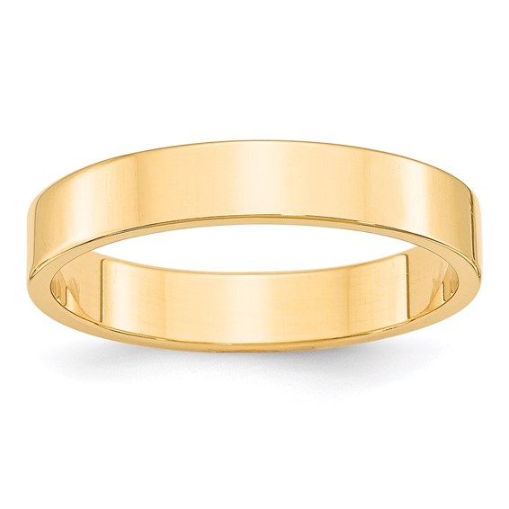 14k Flat Lightweight Wedding Bands - 4.00 mm