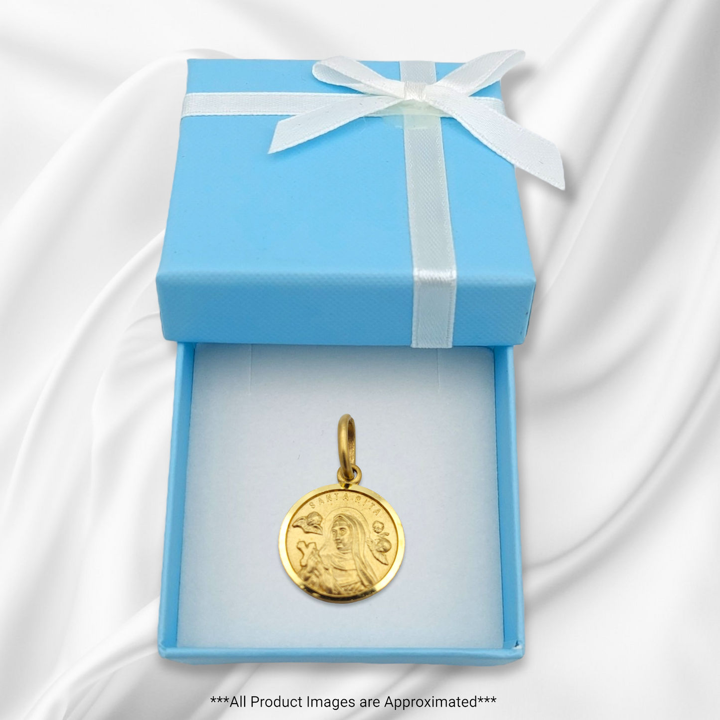 14k Yellow Gold Santa Rita Medallion - 23 mm