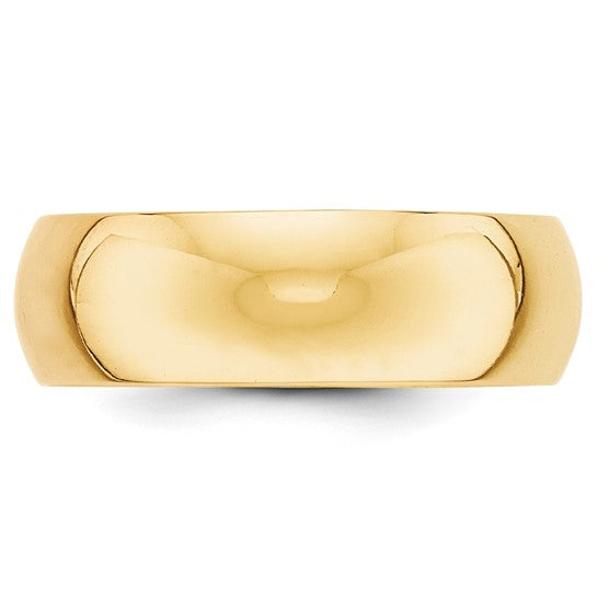 14k Half Round Standard Wedding Bands - 7.00 mm