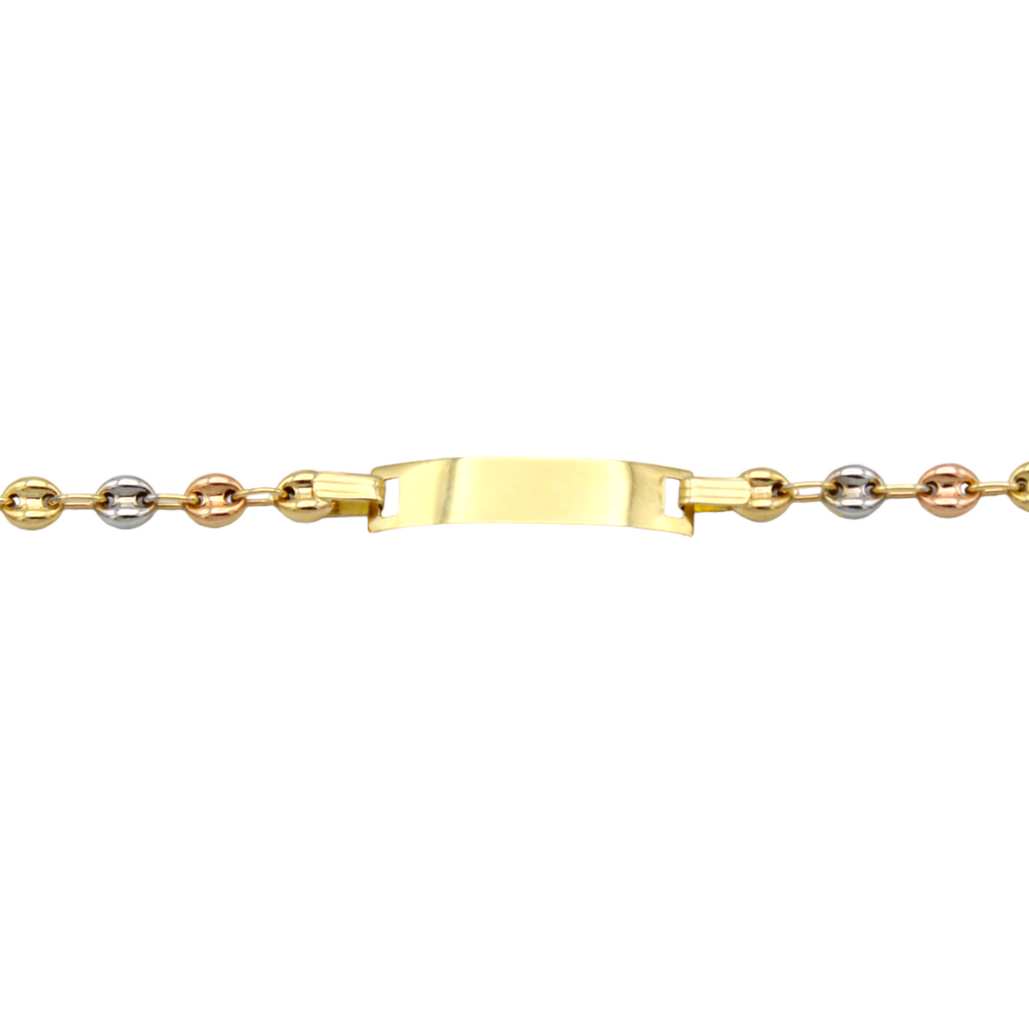 14k Puffed Anchor Link Children's ID Bracelet