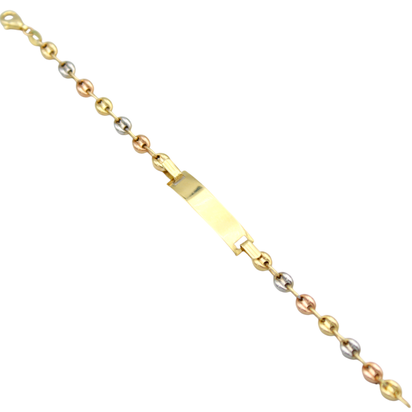 14k Puffed Anchor Link Children's ID Bracelet