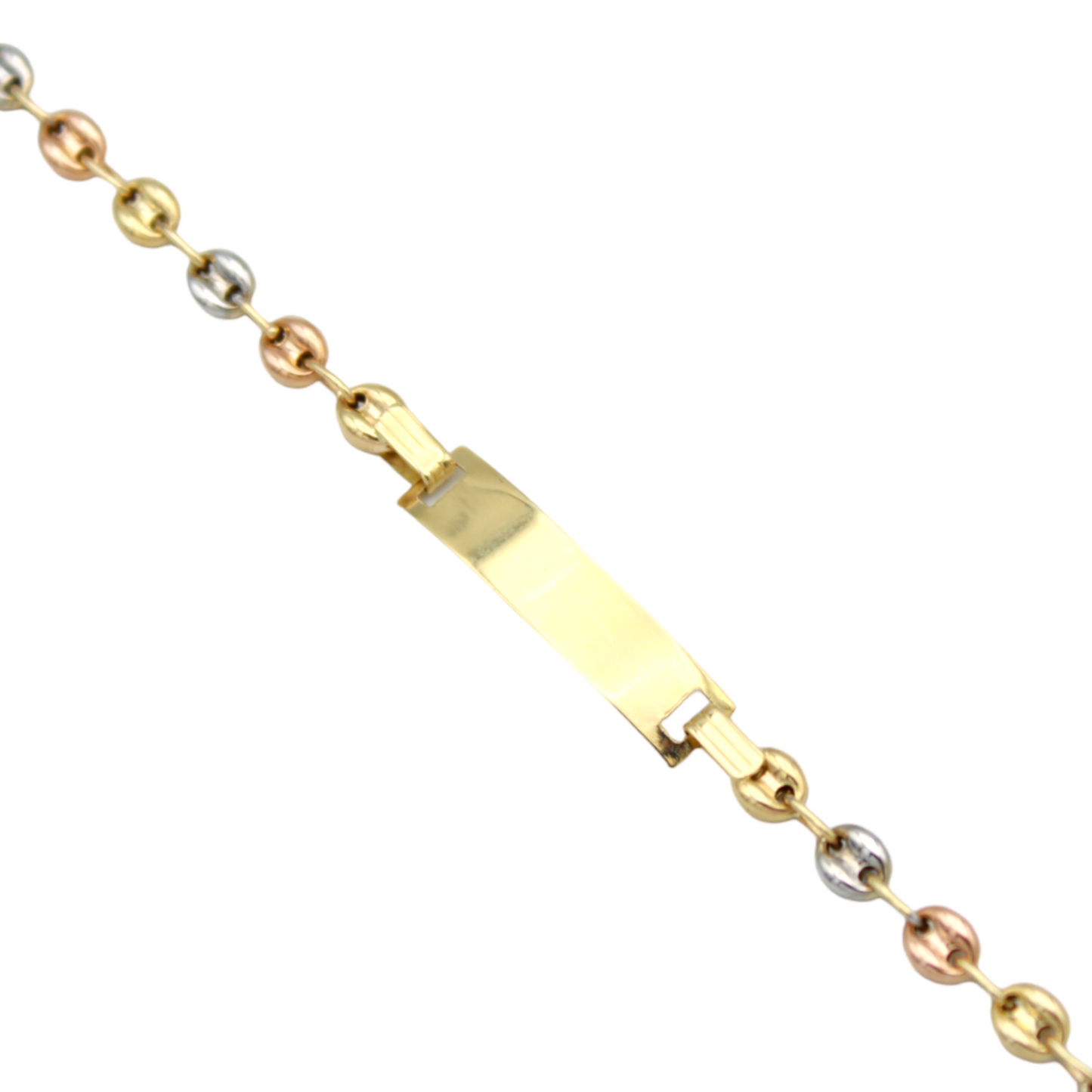 14k Puffed Anchor Link Children's ID Bracelet
