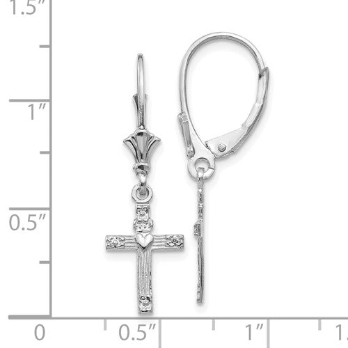 14k Dangling Cross Earrings