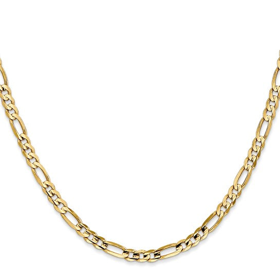14k Yellow Gold Concave Open Figaro Chain - 4.00 mm