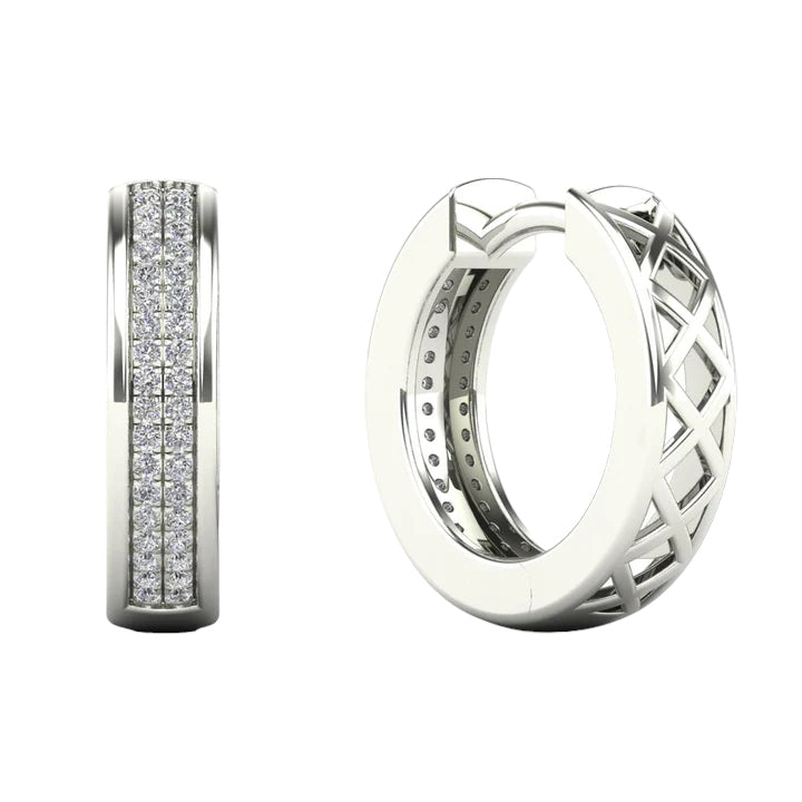 14k Gold Diamond Huggie Earrings - 0.15ct TDW