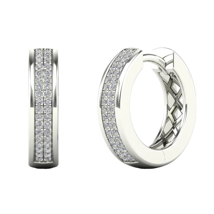 14k Gold Diamond Huggie Earrings - 0.15ct TDW