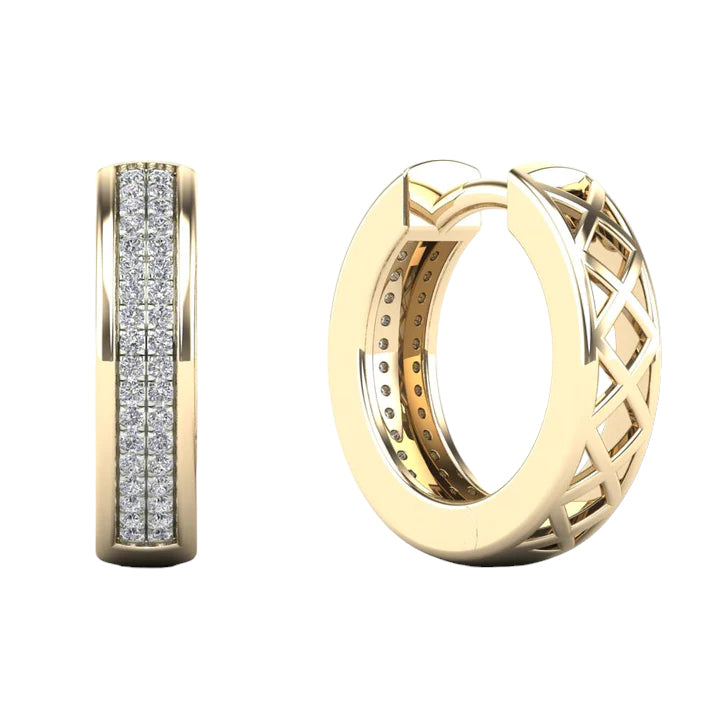 14k Gold Diamond Huggie Earrings - 0.15ct TDW