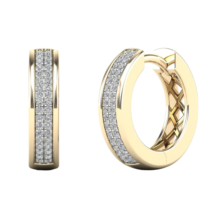 14k Gold Diamond Huggie Earrings - 0.15ct TDW