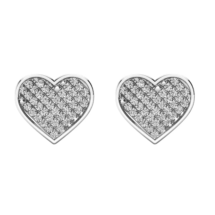 14k Diamond Heart Stud Earrings - 0.21ct TDW