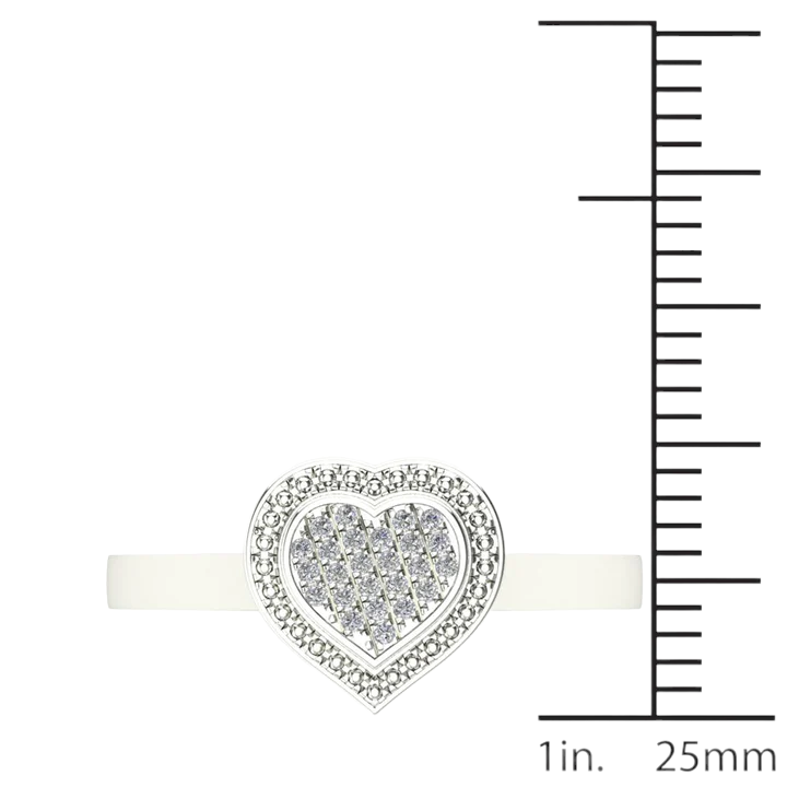 14k Micro Pave Diamond Heart Rings