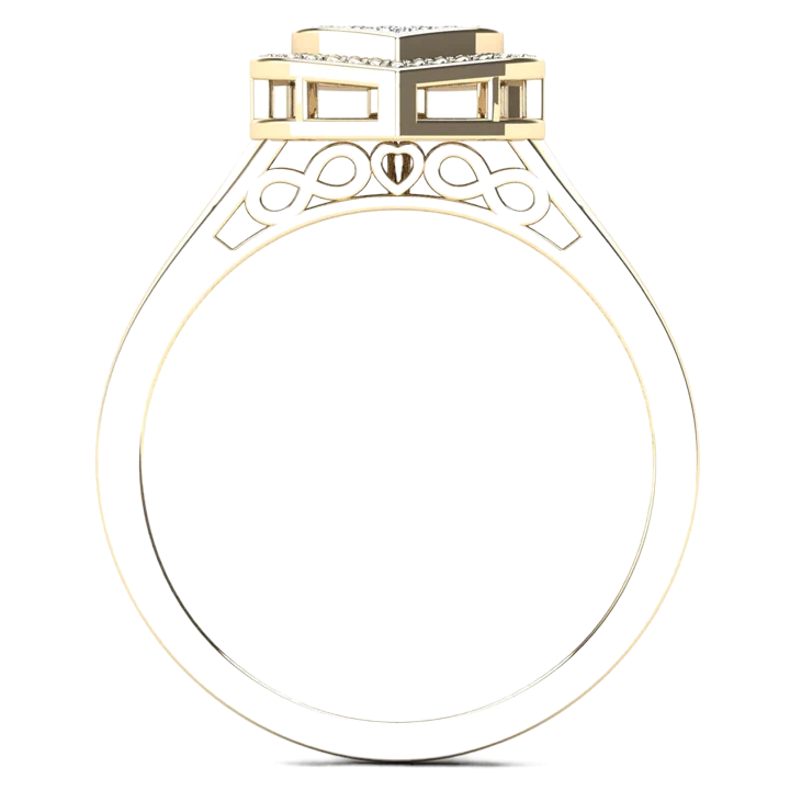 14k Micro Pave Diamond Heart Rings