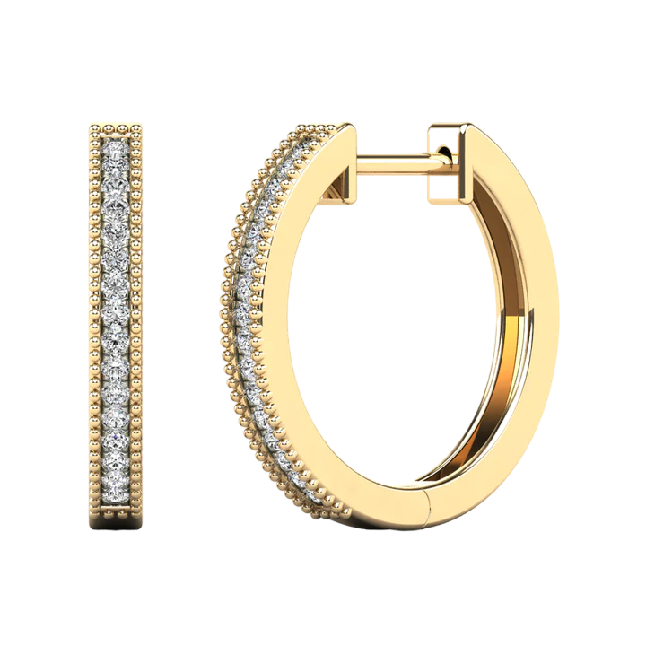 14k Gold Diamond Huggie Earrings - 0.13ct TDW