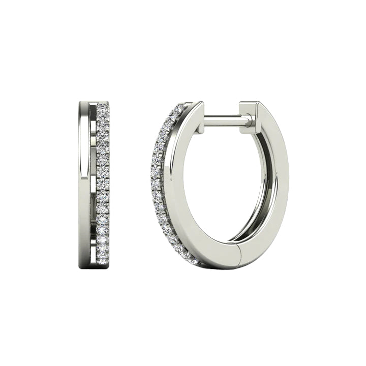 14k Gold Diamond Huggie Earrings - 0.11ct TDW