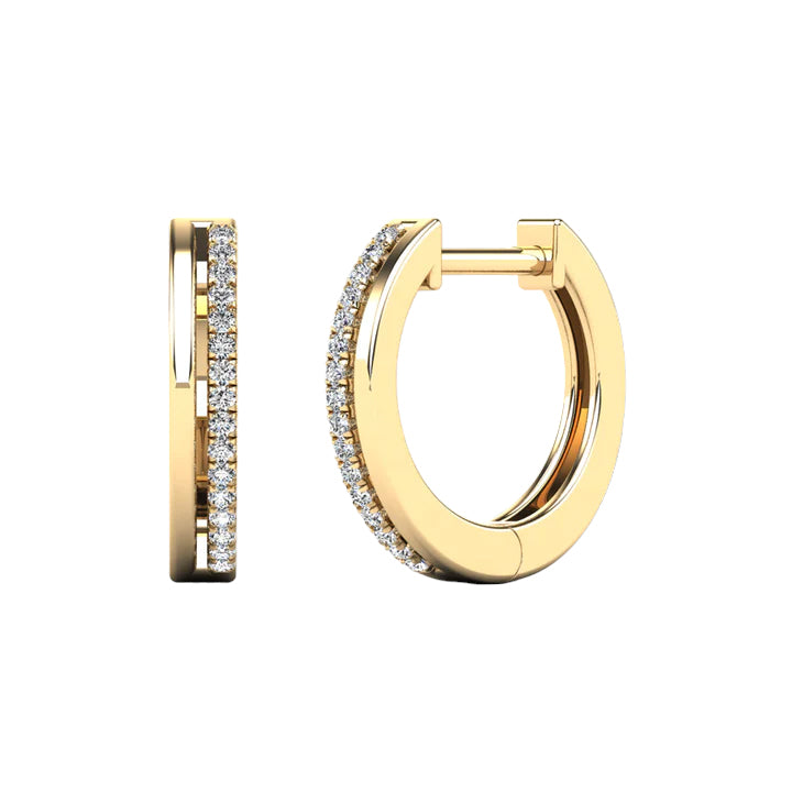 14k Gold Diamond Huggie Earrings - 0.11ct TDW