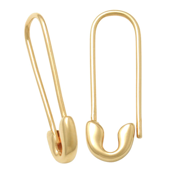 14k Safety Pin Earrings