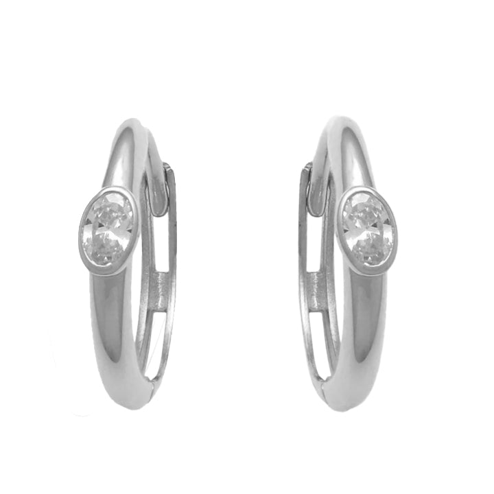 14k CZ Children's Huggie Earrings