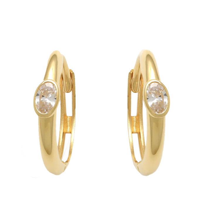 14k CZ Children's Huggie Earrings