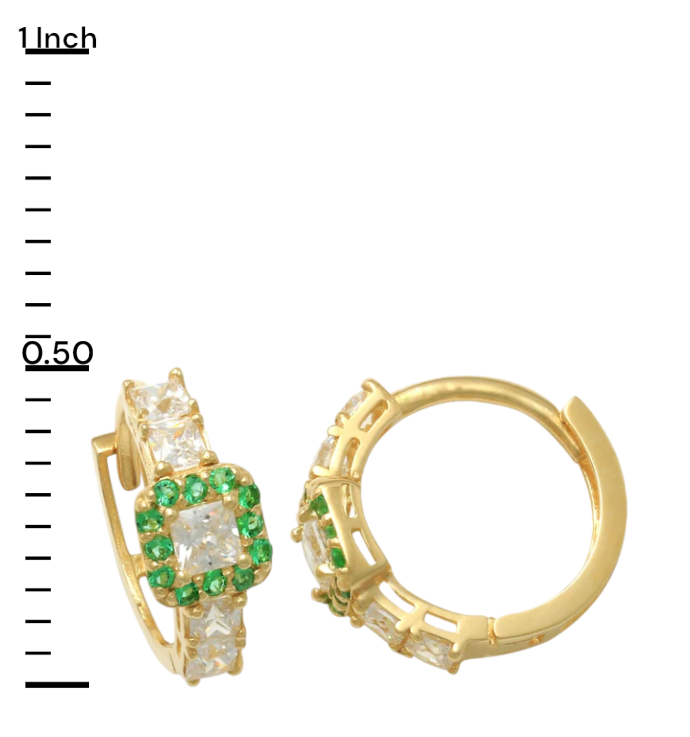14k Halo Princess Children's Huggie Earrings
