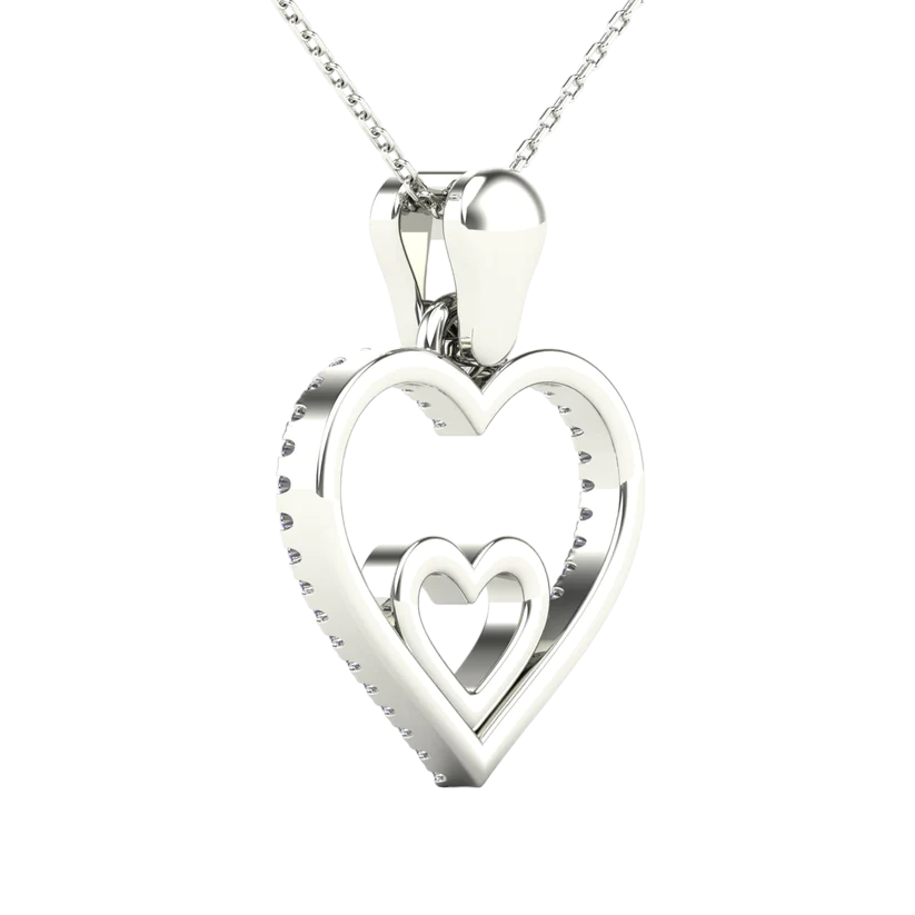 14k Gold Diamond Open Heart Pendant - 0.08ct TDW