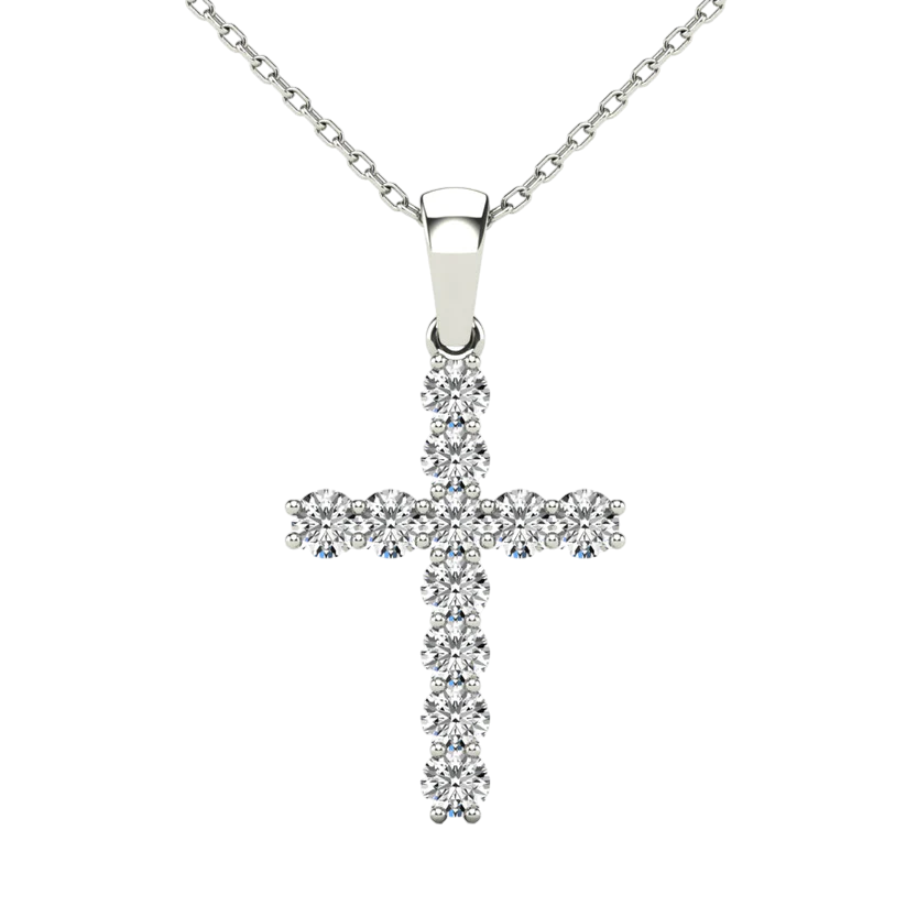 14k Diamond Cross Pendant - 0.63ct