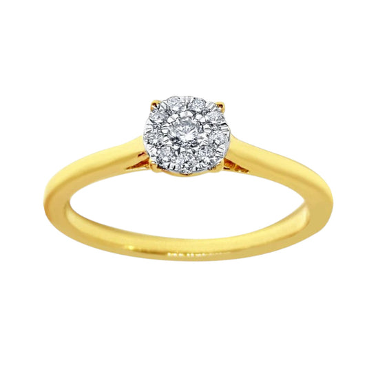 14k Diamond Cluster Ring - 0.15ct