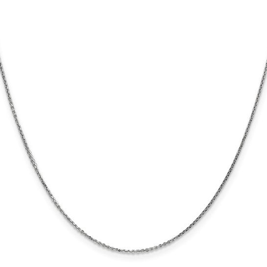 14k White Diamond-Cut Cable Link Chain 0.95 mm