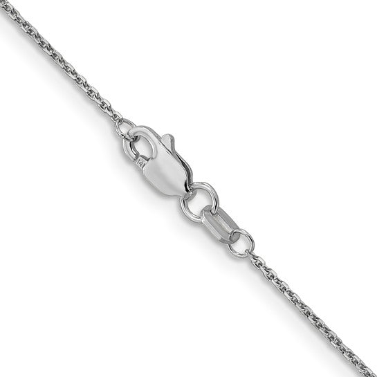 14k White Diamond-Cut Cable Link Chain 0.95 mm
