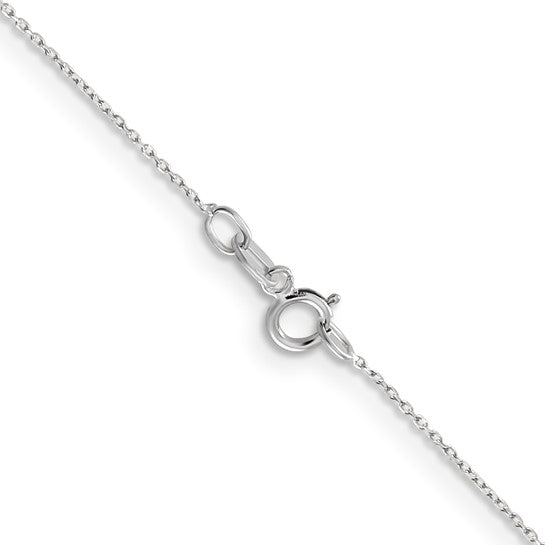 14k White Gold Diamond-Cut Round Open Cable Link Chain - 0.60 mm