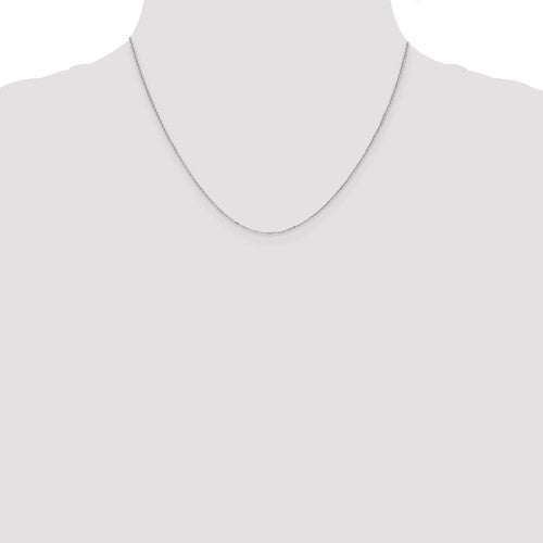 14k White Diamond-Cut Cable Link Chain 0.80 mm