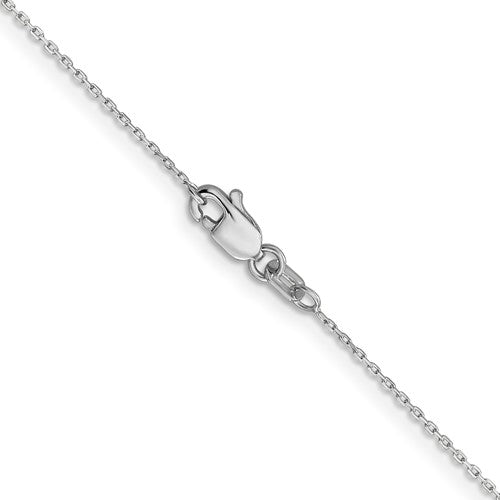 14k White Diamond-Cut Cable Link Chain 0.80 mm