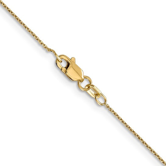 14k Yellow Gold D/C Round Open Cable Link Chain - 0.80 mm