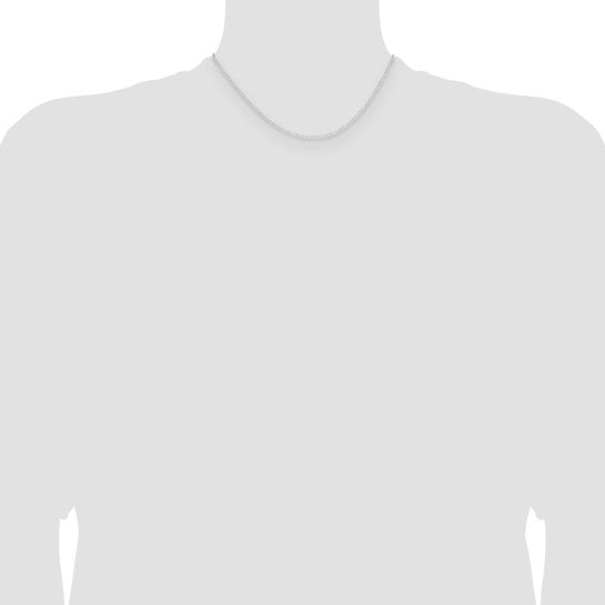 14k White Gold Diamond-Cut Forzantine Cable Link Chain - 0.80 mm