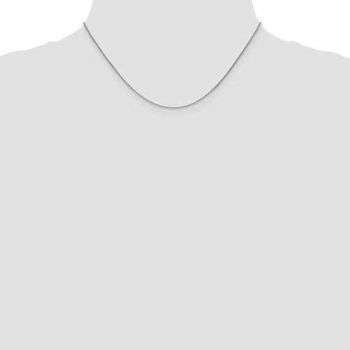 14k White Round Open Cable Link Chain - 1.00 mm
