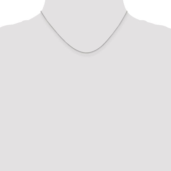 14k White Diamond-Cut Cable Link Chain 0.95 mm