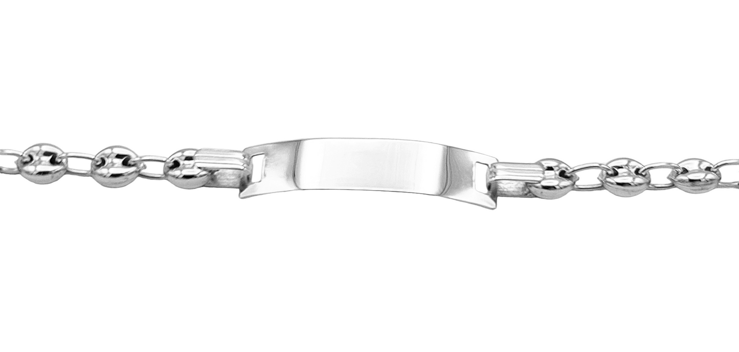 14k Puffed Anchor Link Children's ID Bracelet