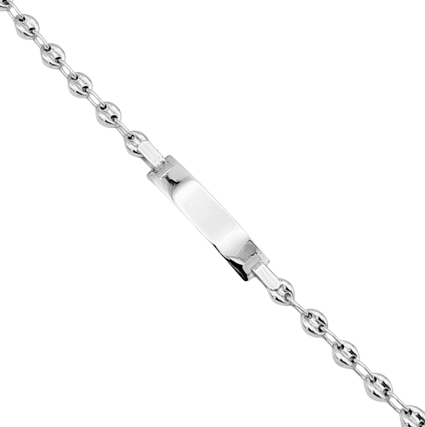 14k Puffed Anchor Link Children's ID Bracelet