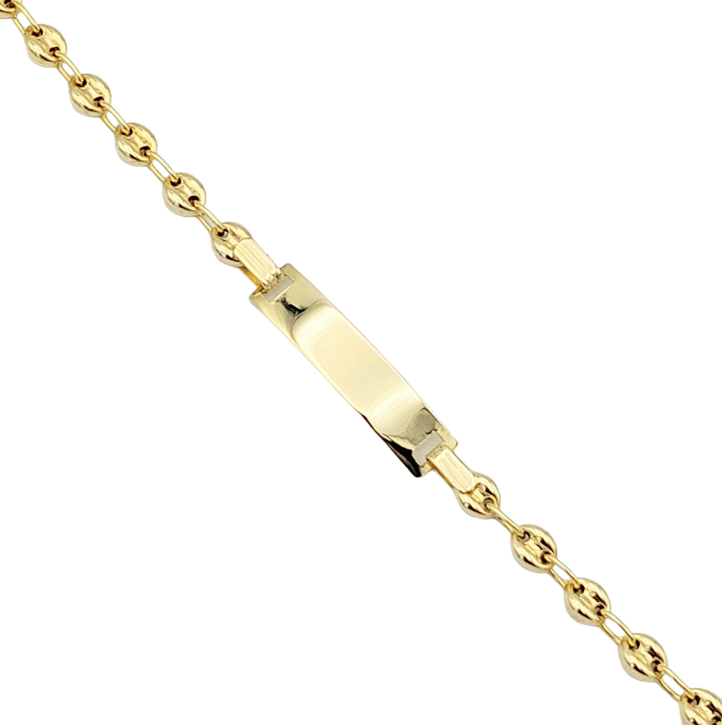 14k Puffed Anchor Link Children's ID Bracelet