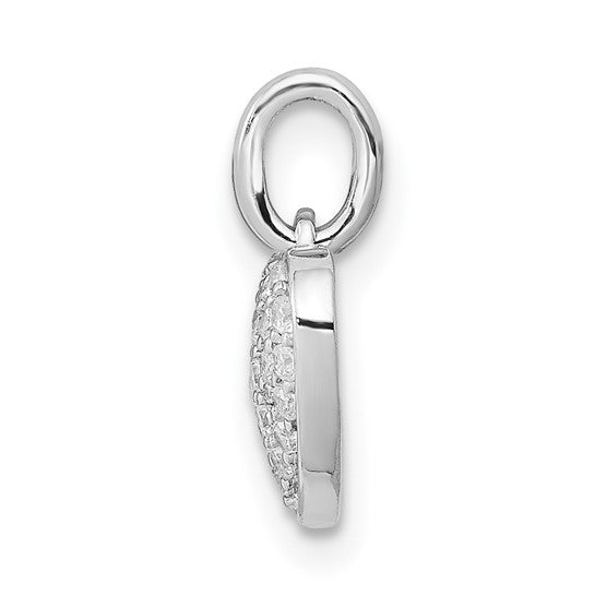 14k White Gold Tiny Diamond Heart Charm - 0.18 ct. TDW